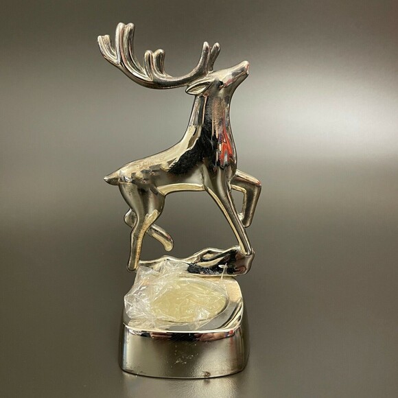 Harvey Lewis Designs Regent Square 6" Silver Plated Votive Candle Holder Deer - Picture 2 of 12